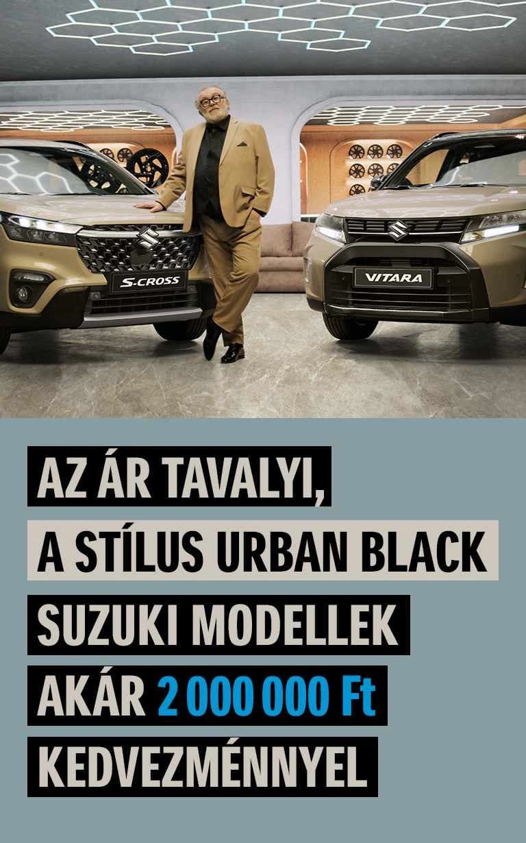 Suzuki akciós kampány akár 2 millió forint kedvezménnyel, tavalyi áron, S-CROSS és Vitara GLX urban Black modellekkel
